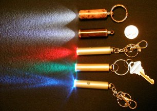 Five LED flashlights, top